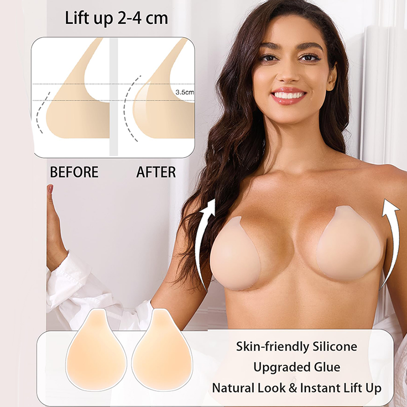 Backless Bra Sticky - 1/2 Çift Kadın Yapışkan Sütyen Push